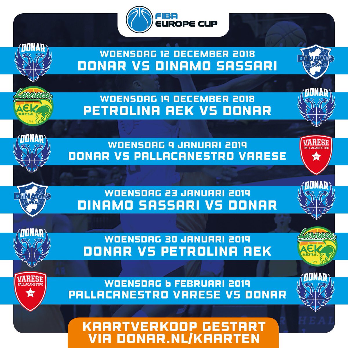 🎟🏀| De kaartverkoop voor de tweede ronde <a href="/FIBAEuropeCup/">FIBA Europe Cup</a> is begonnen! En daarom hebben we een FAN-TAS-TISCHE actie 😎. RT (én volg ons) dit bericht en maak kans op 2 kaarten voor ALLE DRIE de thuiswedstrijden @MartiniPlaza !! 🤩🔥#together #FIBAEuropeCup