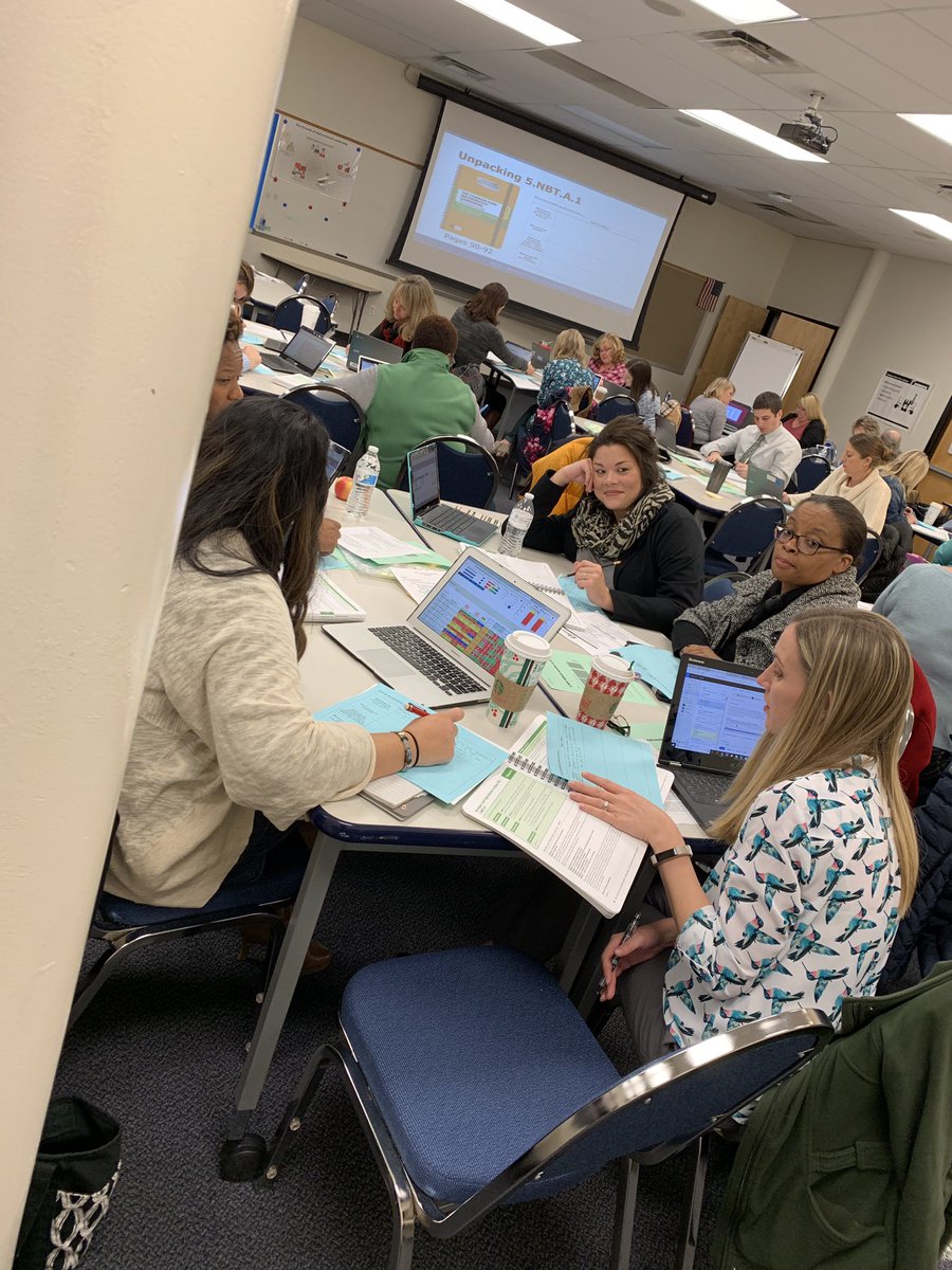 MrsGiampapa's tweet photo. Math Leaders unpacking 5.NBT.A.1! What does the standard expect? #placevalue #mathfunandlearning @JLDaisey @mcpsElemSTEM https://t.co/wYyQNdKz9w