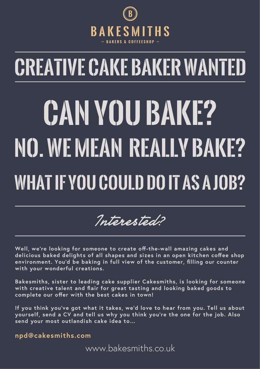 <a href="/BakesmithsHQ/">Bakesmiths</a> Could this be your dream job?