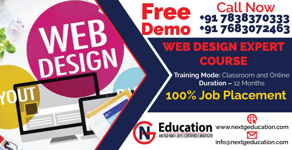 nextgeducation's tweet image. #WebDesignExpertCourse #FreeDemoClasses
Want to make a career than a right place for you #NextGEducation 
Just Call us on: +91 7838370333 or 
Mail us on: nextgeeducation@gmail.com