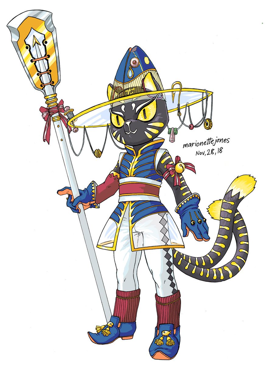 MarionetteJones's tweet photo. Finished coloring Una and made some color variants. Now to start the model sheet. #anthro #characterdesign #fantasy #cats #mjdraws #mjoc #oc
I'm gonna design more #Catish, a magical cat race I made up, after I model the base+this design. They're child sized, about 3ft. https://t.co/PQRxm8TeiA
