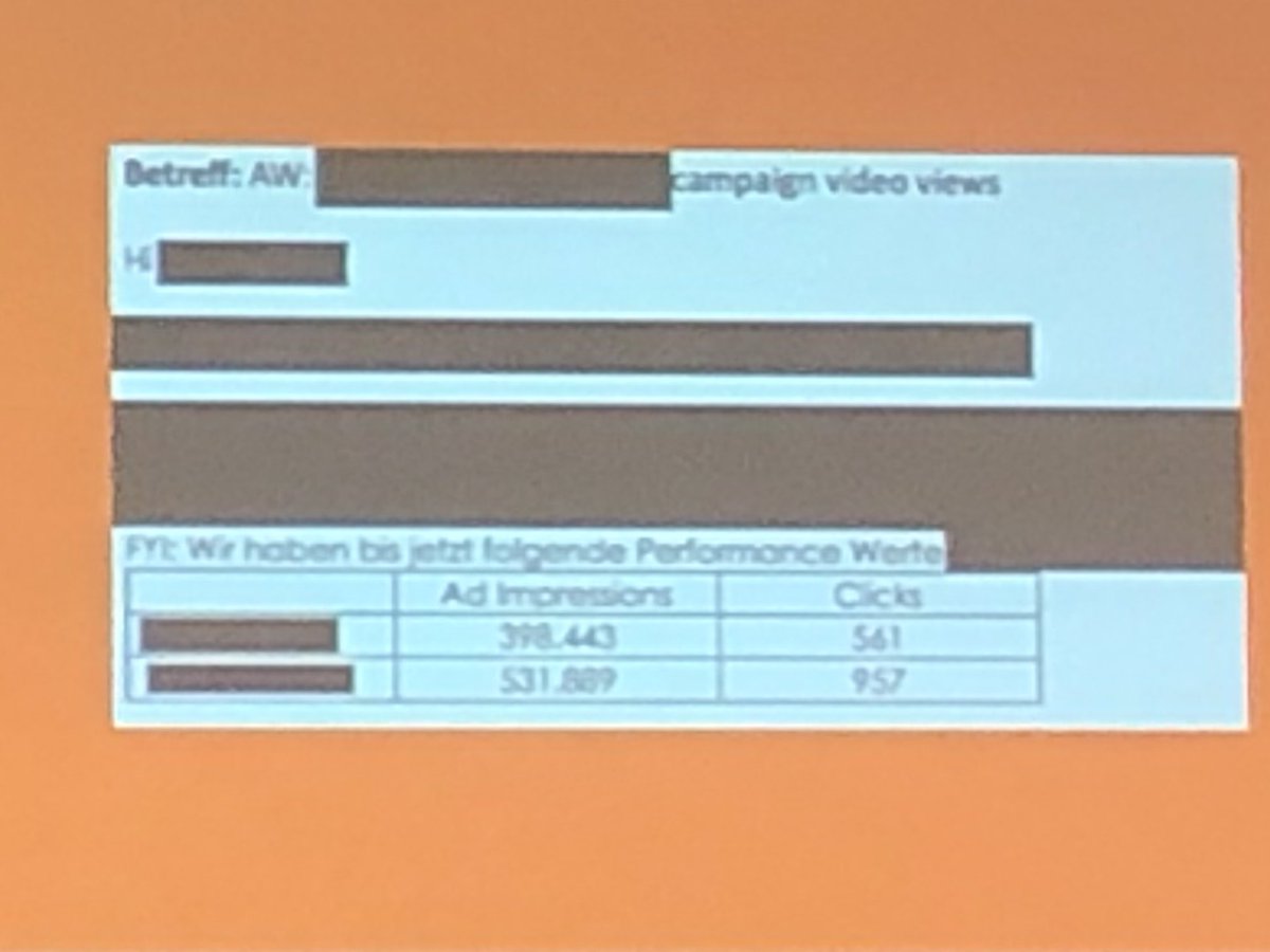 suenni's tweet photo. Wenn die Video-Agentur bei der Media-Agentur die Performance einer Video-Kampagne anfragt. Werden Ad Impressions gemeldet -Kopf-Tisch #BIEGSMD via Patrick Benner - nix verstanden in 2018 https://t.co/MjaTlmRQZF
