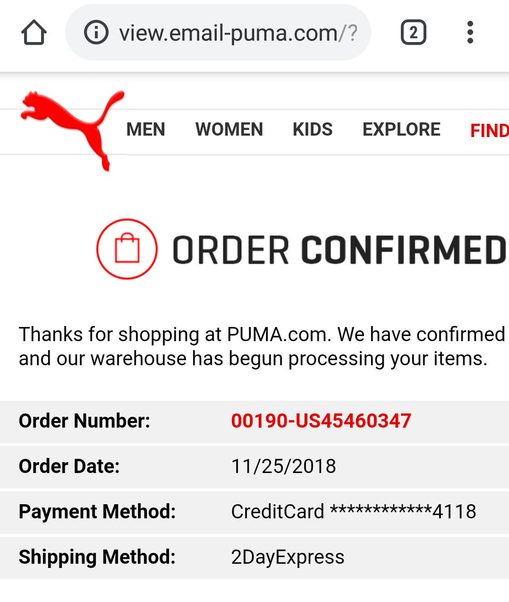puma order status