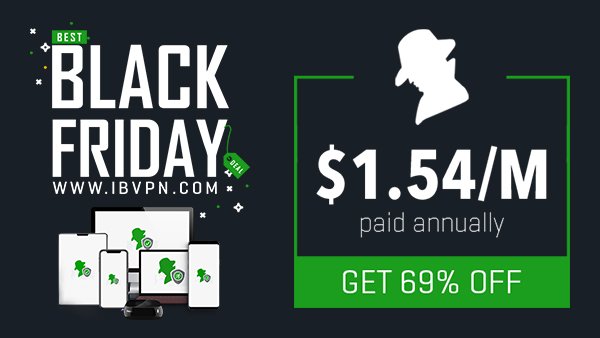 ibvpn's tweet photo. Our Black Friday - Cyber Monday campaign is still active on our website.
Make sure you get ibVPN with 69% OFF before it's too late!
https://t.co/MrizU3BGY2
#vpndeal #vpndiscount #vpncoupon #blackfriday #CyberWeek #CyberWeekSale #discount #deal https://t.co/rREGE9mk0U