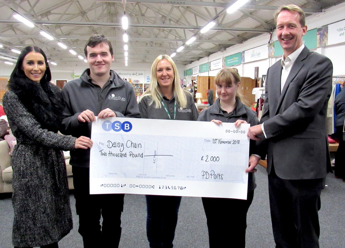 daisychain_ne's tweet photo. Frans Calje, CEO of @PDPorts and @pdportskirsten called in to our charity’s superstore in #Stockton to meet employability students and drop off a cheque for £2,000 to help support the scheme. Amazing support - thank you so much  https://t.co/5FEa2qLnPD #donation https://t.co/HYbsQQQjYD