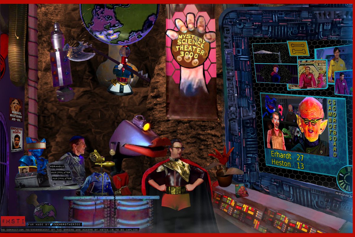 brotherzee's tweet photo. @pattonoswalt @JElvisWeinstein @kwmurphy @barvonblaq @timryder @MST3K @RiffTrax @feliciaday @FrankConniff @BillCorbett @TraceBeaulieu @page_branson @KCSKevinSmith @MSTieMinute @ohaimattmcg @Ericarod791 @ElliottKalan ...Hmmmmm, it turns out #MirrorMirrorAlternaverseJonah (#EvilJonah for short) is also sending #Metallicus units into the #wormhole to recapture #GoodTestCases from across the #alternaverse. "Good" #Bobo & #BrainGuy try to tunnel to freedom... #MST3K #MSTI https://t.co/FrpsqDTJO7 https://t.co/E6TYWaNLEy