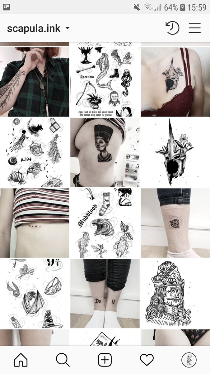 ScapulaBestiary's tweet photo. Coucou tout le monde ! Si mon univers vous manque je vous rappel que je suis apprentie tatoueuse et que vous pouvez suivre mon travail sur peau ! 🌱🖤
Je suis aussi tout le temps sur mon compte perso @Nifelvind__ !
https://t.co/rMGENpNRca https://t.co/i0qYoBfkB3
