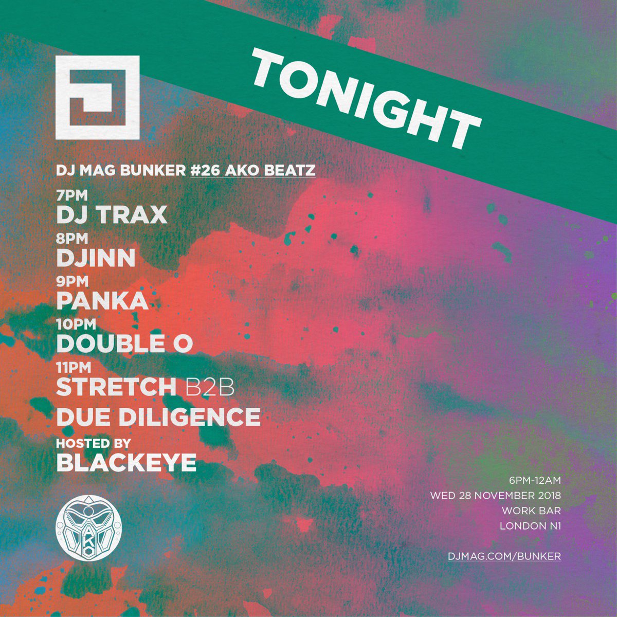 Set times for <a href="/AkoBeatz/">AKO BEATZ MUSIC</a> tonight — also the FINAL Bunker in its current incarnation.

Huge thanks to everyone who's played, raved and watched online. We'll be at Best Of British then return next year new and improved!
👊🔥❤️

djmag.com/bunker