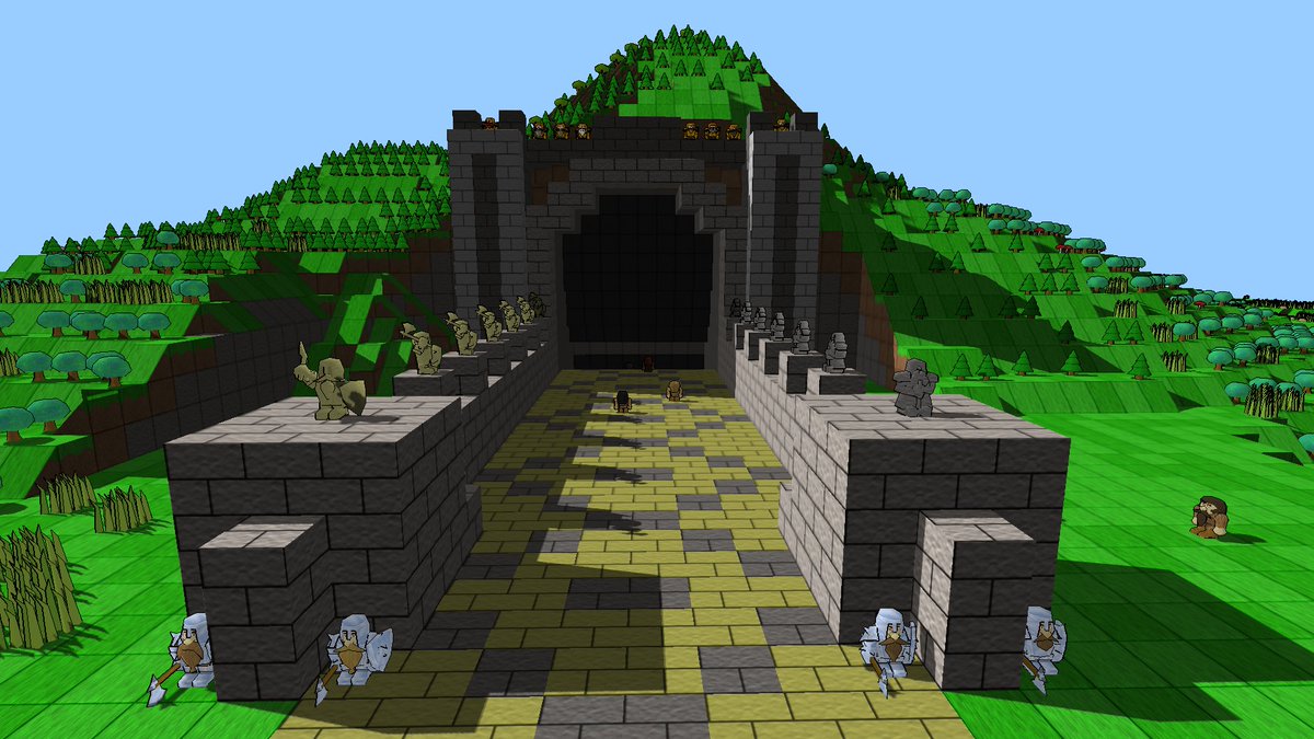 BitwiseNick's tweet image. Player-built entrance to a mountain fortress in Lord of Dwarves. #gaming #indiedev