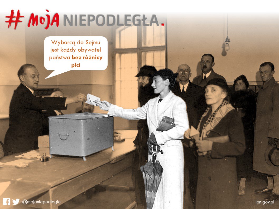 ipngovpl's tweet photo. 💯 lat temu Józef #Piłsudski wydał dekret umożliwiający wszystkim obywatelom powyżej 21 roku życia w wyborach🗳 Dzięki tej historycznej decyzji Polki, jako jedne z pierwszych kobiet w Europie mogły kandydować i głosować w wyborach 🇵🇱
#MojaNiepodległa #PL100 #PL100women https://t.co/3KkUPY8ZP8