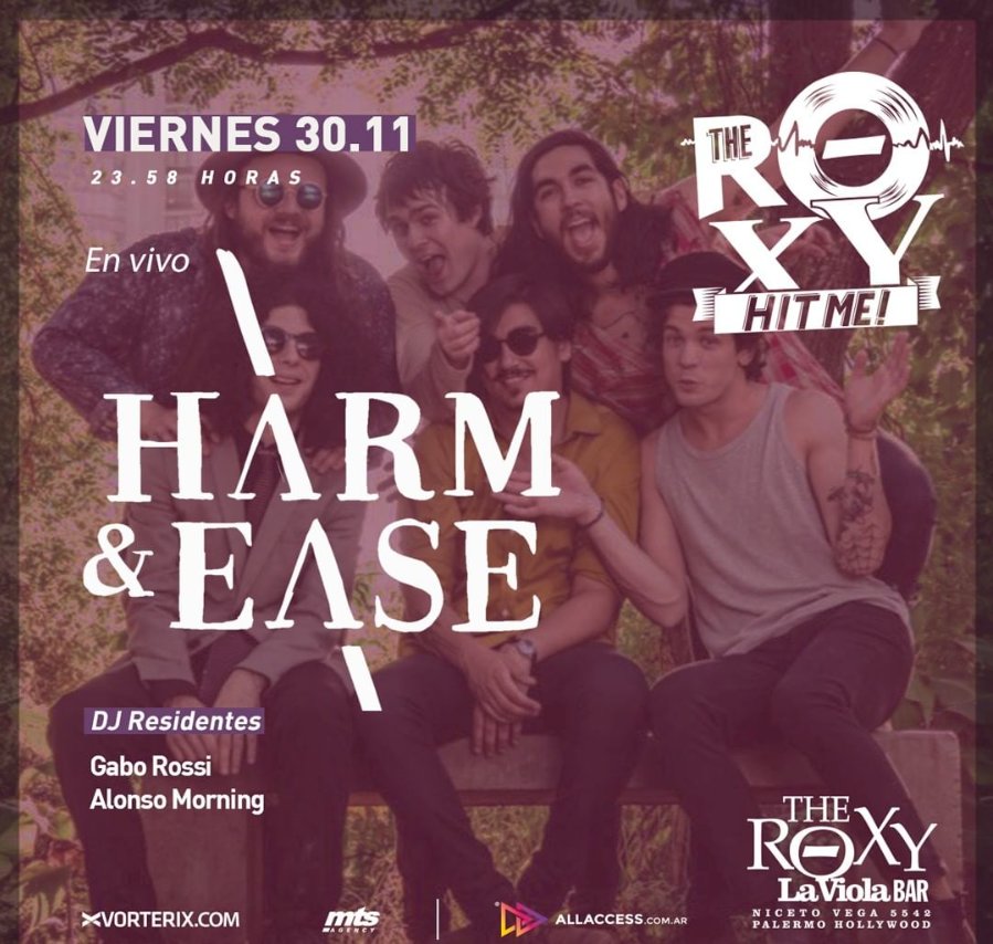 Este viernes 👉 <a href="/HarmAndEase/">Harm & Ease</a> en #TheRoxyHitMe 👊
🎫 Conseguí tus anticipadas en allaccess.com.ar