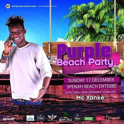 yanke_mc's tweet photo. Last year's #Purple_Beach_Party was a successful but trust me this time its going to be so massive get ready for the 15th.Sat . Dec at @spenahbeach  hosted by the man him self @DouglasLwangaUg  don't forget its bought you by @africellUG  @ClubPilsener  @nbstv  @GalaxyFMUg  E.T.C https://t.co/zMLblEQYWC