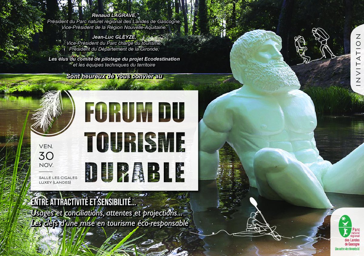 EcomuseMarqueze's tweet photo. [FORUM DU TOURISME DURABLE]
Présence de l'@EcomuseMarqueze au 🍃FORUM DU TOURISME DURABLE ce vendredi 30/11 à Luxey (40). Au programme: des ateliers, tables rondes, conférence autour du #tourismedurable dans le @PNRLG .
Suivez avec nous cette journée #FTD18 #écodestinationLG https://t.co/oxFPXzW2Vz