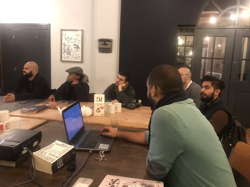 rusumatme's tweet photo. #comicbooks Workshop underway with award-winning #Skefkef artist #MehdiAnnassi @khidrcollective @rusumatme @Shubbak #londonevent @bushtheatre https://t.co/HtZoqxzkos