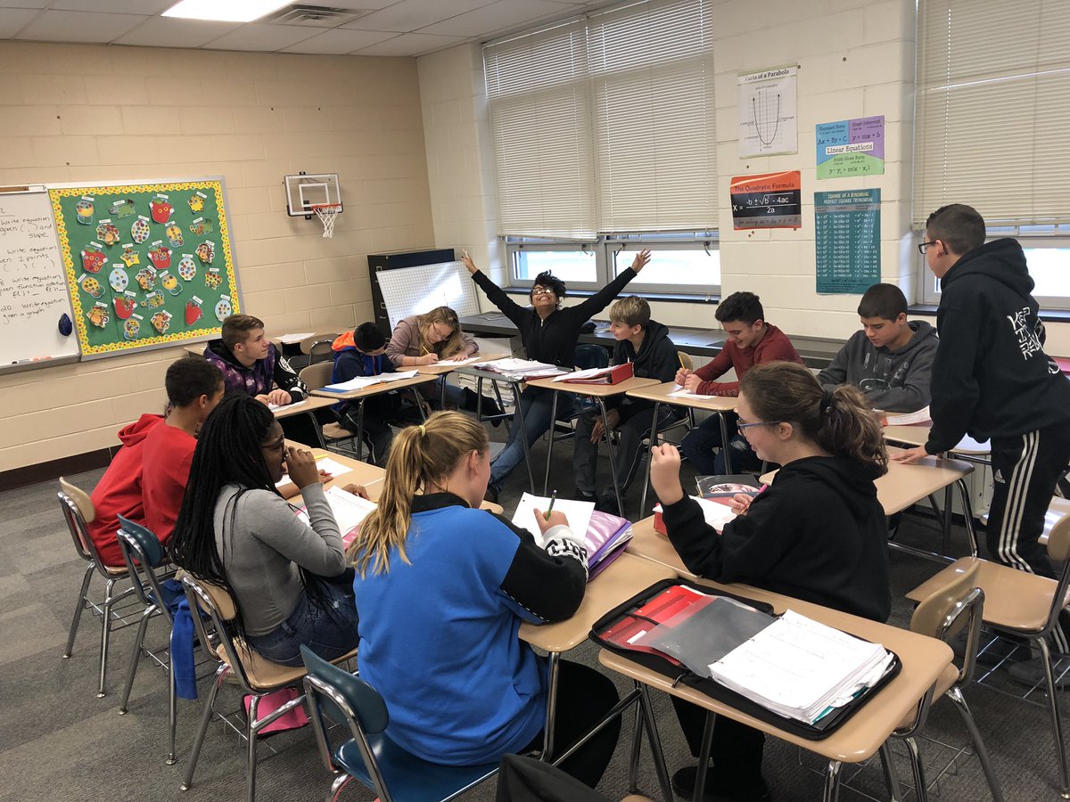 RapsAlgebra1's tweet photo. Getting ready for tomorrow’s quiz!! Team 2 was our winner!! #MMScoltlife @MemorialColts https://t.co/MEGiZmvVX3