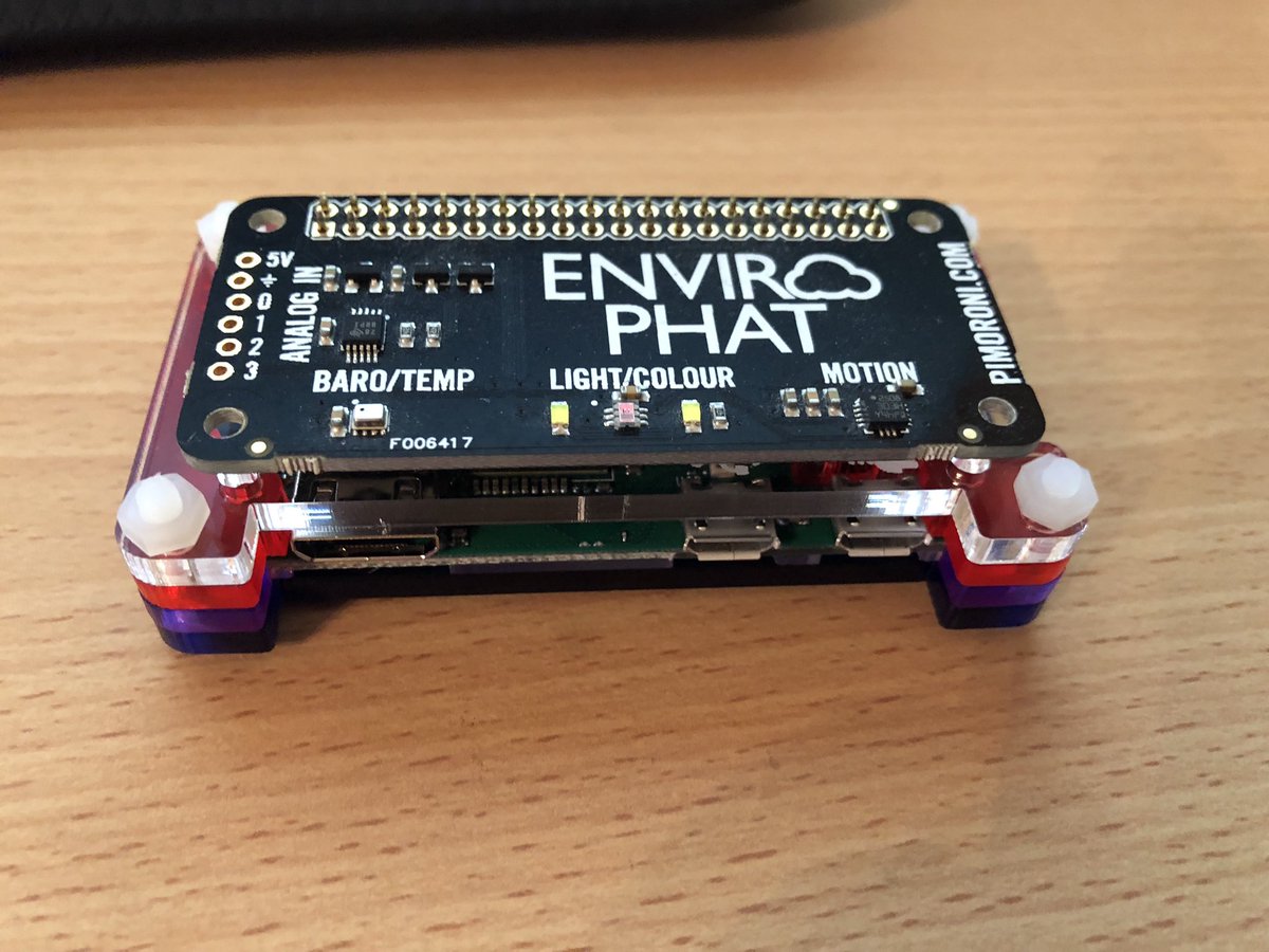 SimonJayFoote's tweet photo. My little squad of Sensors are almost ready for the smart home #ai #RaspberryPi #envirophat #iot #azure https://t.co/WyPHtS3V5b
