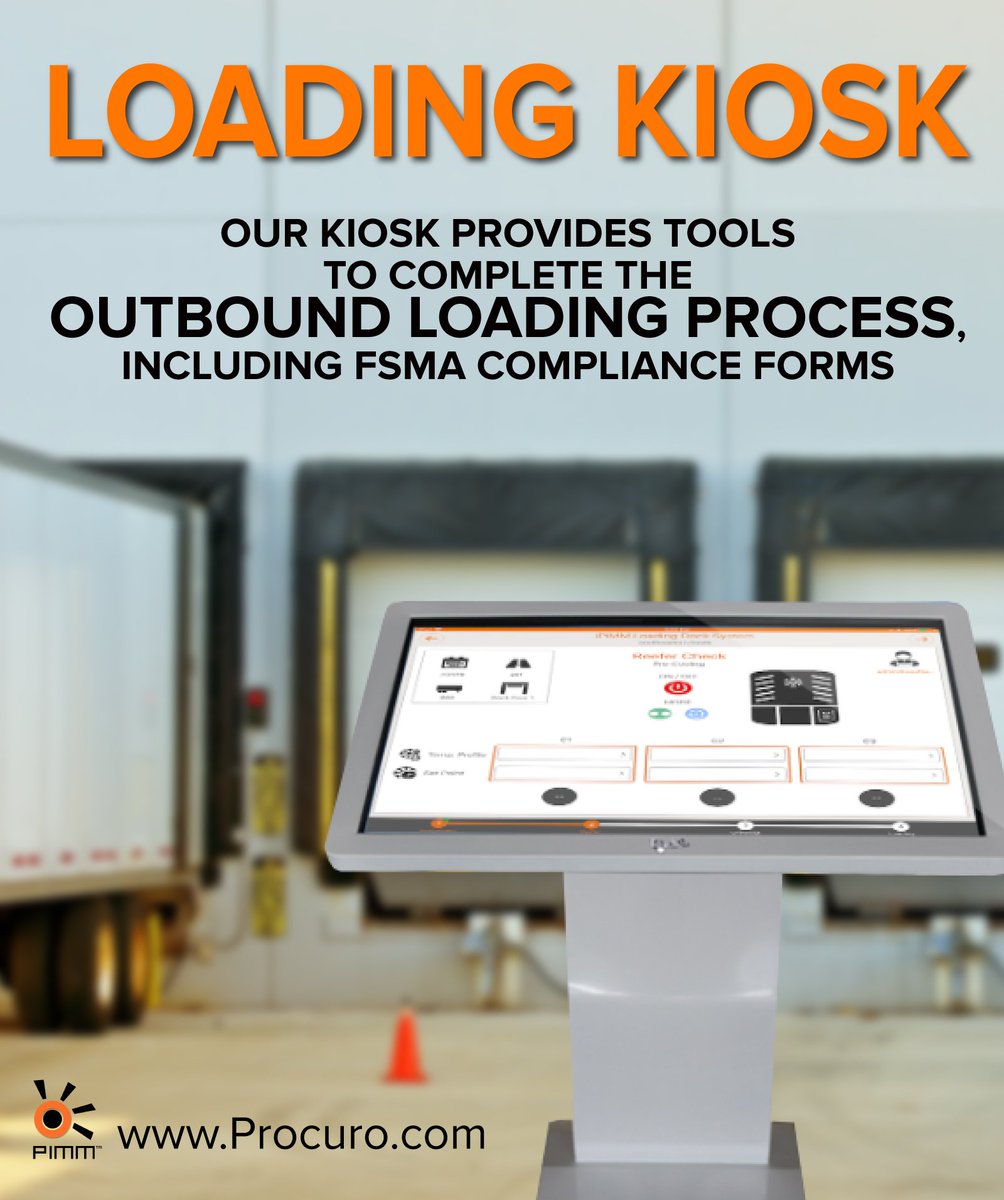 PIMMBuddy's tweet photo. Procuro’s PIMM™ KIOSK provides tools to complete the 
Outbound Loading Process, including FSMA compliance forms.
more info (858) 457-8160 / https://t.co/bkaZ7c9XPG
#coldchainmanagement #kiosk #ColdStorage #OutboundLoadingProcess #warehouse #ColdStorageWarehouse #loadingprocess https://t.co/04y12I5qAO