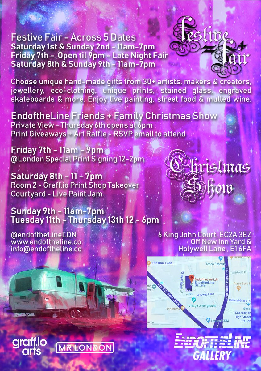Workshops this weekend at the Festive Fair all on <a href="/FunzingUK/">Funzing UK</a>

Abstract Mask Making with KSAM funzing.com/sd/T88Gl5 

Spray Paint A Canvas with Zinc
funzing.com/sd/QDr5g9

Spray Paint Master Class workshop with <a href="/jim_vision/">Jim Vision</a> 
funzing.com/sd/fmj3Vd