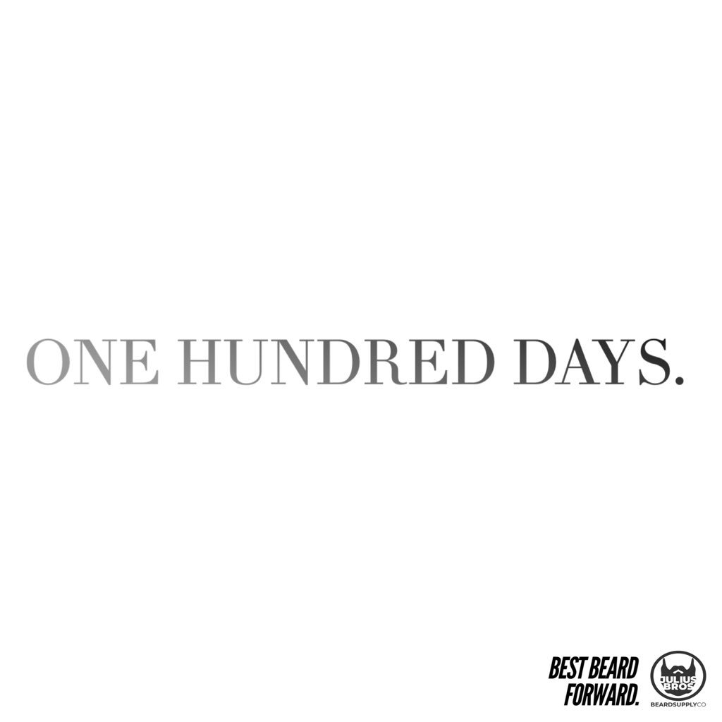 The <a href="/BrosJulius/">Julius Bros Beard Supply</a> team is celebrating its 100th day of existence! This is only the beginning. Big things in store...Stay Tuned! #JuliusBros #BestBeardForward #beardgang #beard #bearded #beardlife #beardoil  #beardbalm #beardblog  #beardpower #beardlifestyle #NoShaveNovember