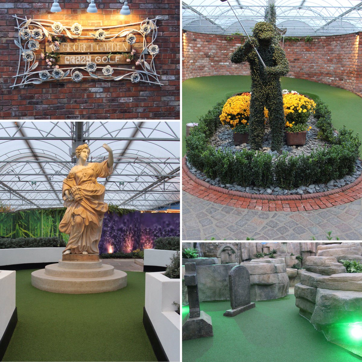 TheFlowerBowlEC's tweet photo. Outdoor but protected by the weather, at the Secret Garden crazy golf course you can enjoy a round of golf all year round! #CrazyGolf #CrazyAboutGolf #TheFlowerBowl https://t.co/QZzAQnEQRc