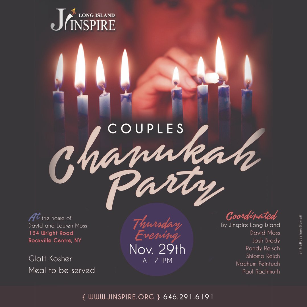 Jinspire_'s tweet photo. Tomorrow Evening Join the Men and Women of Jinspire Long Island, at their highly anticipated couples Chanukah Party.

https://t.co/lIAvHLTcSd

#projectinspire #jinspire #jinspirelongisland #longisland #jews #chanukah #hanukkah #chanukahparty #inspire #chanukah2018 https://t.co/zv7pBKOwJC