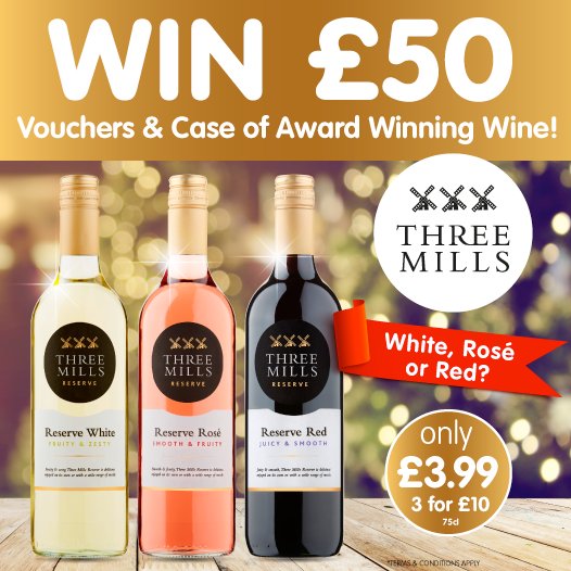 bmstores's tweet photo. 💸#COMPETITION TIME - ENDS TOMORROW💸

We're giving away a brilliant £50 worth of B&amp;M shopping vouchers PLUS a case of award winning wine-perfect for #Christmas!

For your chance to #WIN, simply let us know which is your favourite, WHITE, ROSE or RED?

Comp ends 9am 29/11/18 https://t.co/qyQ96tC6Ro