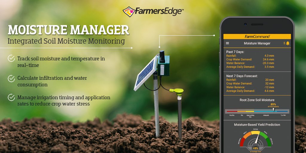 Did you know we offer a soil moisture decision-making tool?

Moisture Manager is n integrated soil moisture monitoring service. There are a limited amount of soil moisture probes available for 2019 - contact your local rep today for more info. bit.ly/2Sf1k1B
#PrecisonAg