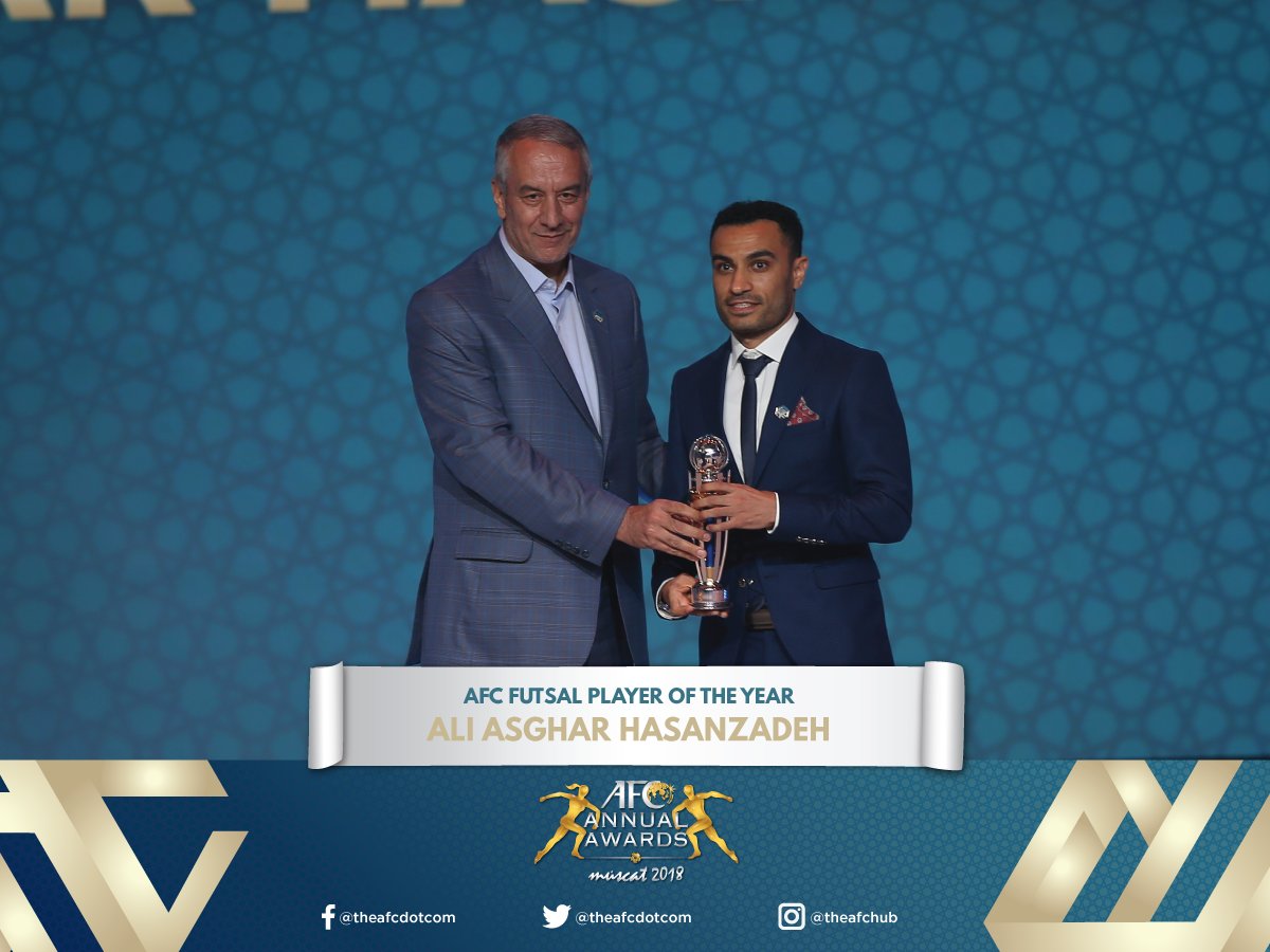 theafcdotcom's tweet photo. #AFCAwards2018 | AFC Futsal Player of the Year: Ali Asghar Hasanzadeh (IRN) https://t.co/7bmr3nq4qM