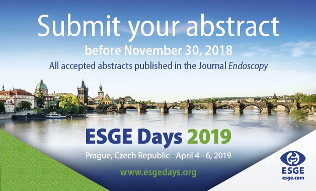 The countdown to submit your abstract for ESGE Days 2019 continues...

Only 2 days, 6 Hours and 33 minutes left! 

Submit you abstract here: esgedays.org/submissions/ab…