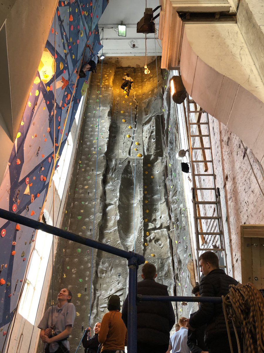 MarpleHallPE's tweet photo. Mr Angove’s GCSE PE Rock Climbing session. Who’s at the top?  #1stlesson #nofear https://t.co/U6Q6GsgbBY