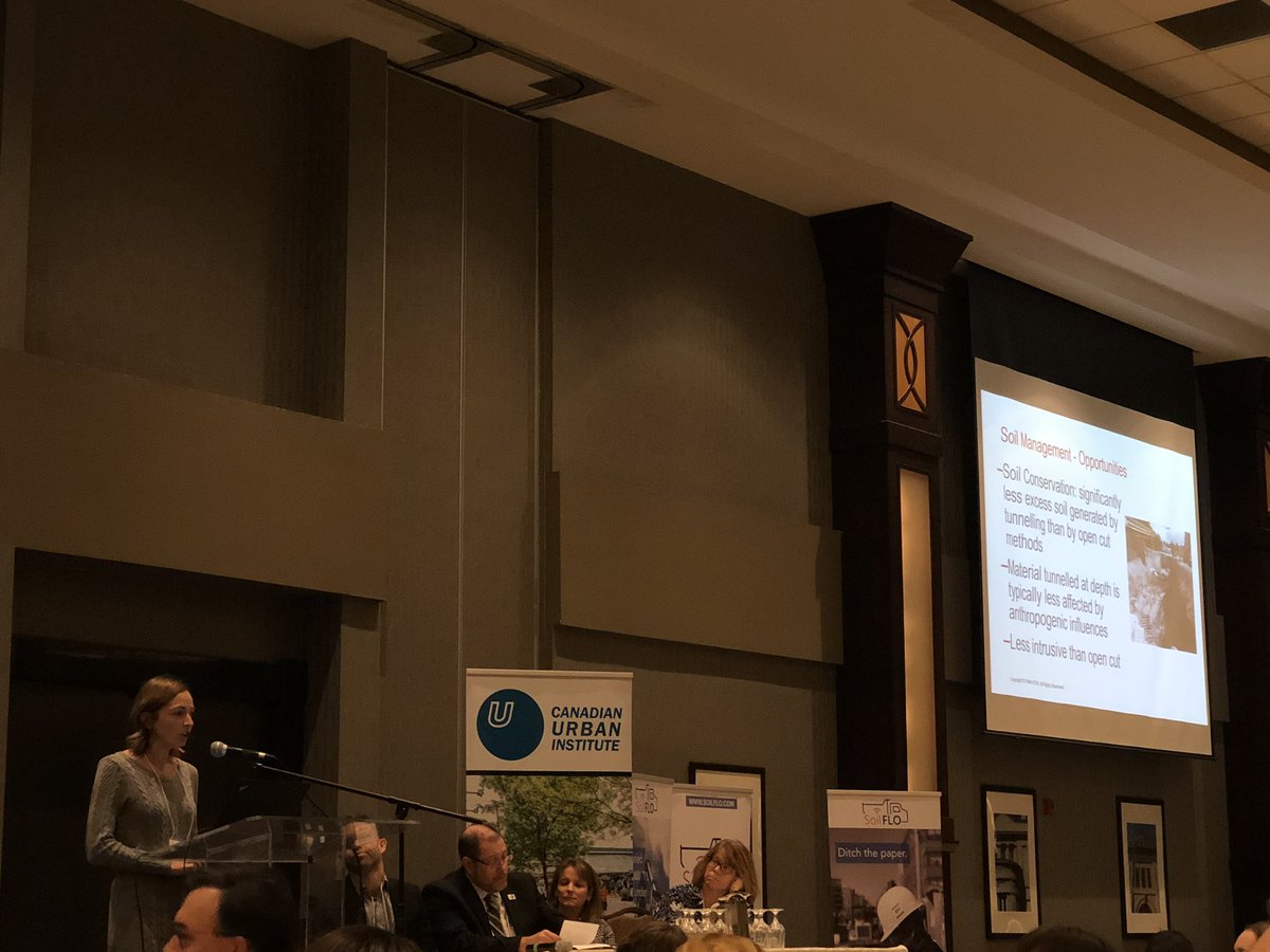 _RCCAO's tweet photo. Another case study of successful reuse of excess soil discussed during the panel session was the Eglinton Crosstown West tunnelling process. @CANURB #2018ESS https://t.co/MzaRQ0KJ4b