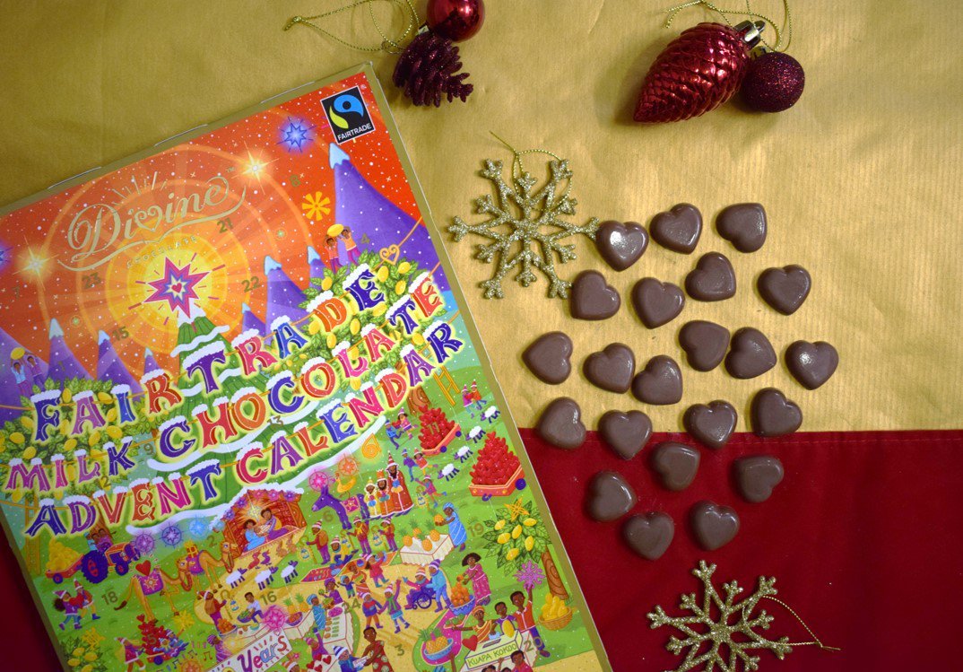 EatLiberation's tweet photo. December starts this weekend! Have you got an advent calendar yet? Why not make yours #Fairtrade this year and buy from our friends at @divinechocolate https://t.co/zPRME0YSyj #ChristmasCountdown https://t.co/bBIAyq4LFt