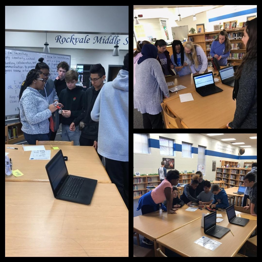 mrsrcousin's tweet photo. Genre Escape Game @RMSRavens @RockvaleLibrary  - thank you Mrs. Leeman for making learning fun! https://t.co/v8uTntUB1w