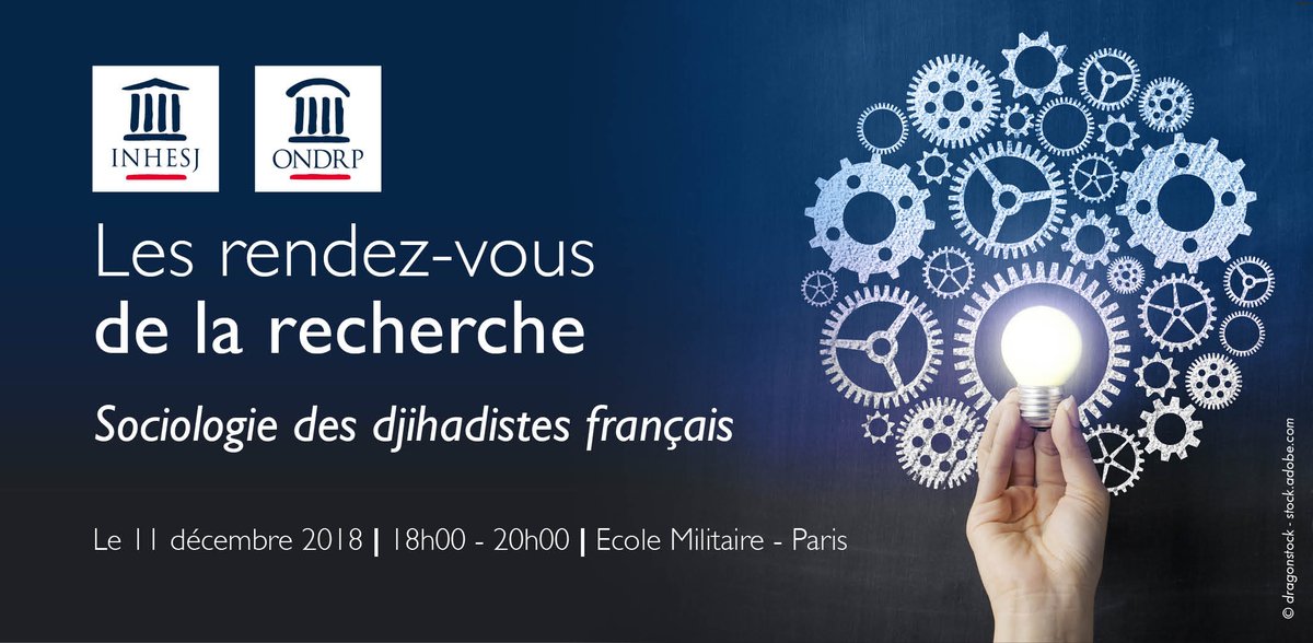 [ RV #recherche ]

Conférence INHESJ &amp; <a href="/ondrp/">ONDRP</a> sur la #sociologie des djihadistes français, mardi 11 décembre prochain, de 18h à 20h. Deux chercheurs présenteront leurs travaux en lien avec les politiques publiques de #sécurité et de #justice.

▶️bit.ly/2PZFbYy