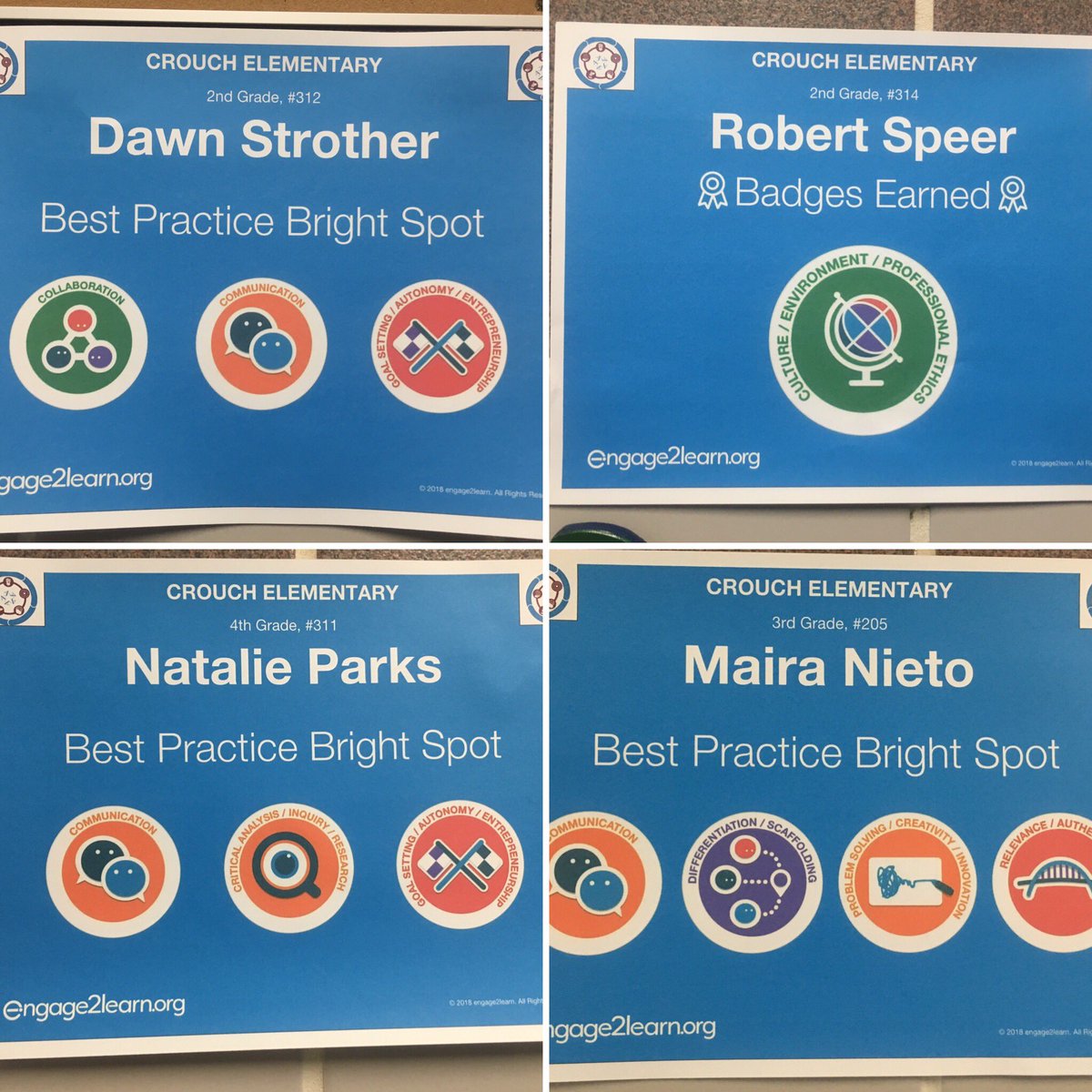 drstevenwurtz's tweet image. Celebrating best practice bright spots @CrouchElem ! #aisdactivelearning #engage2learn