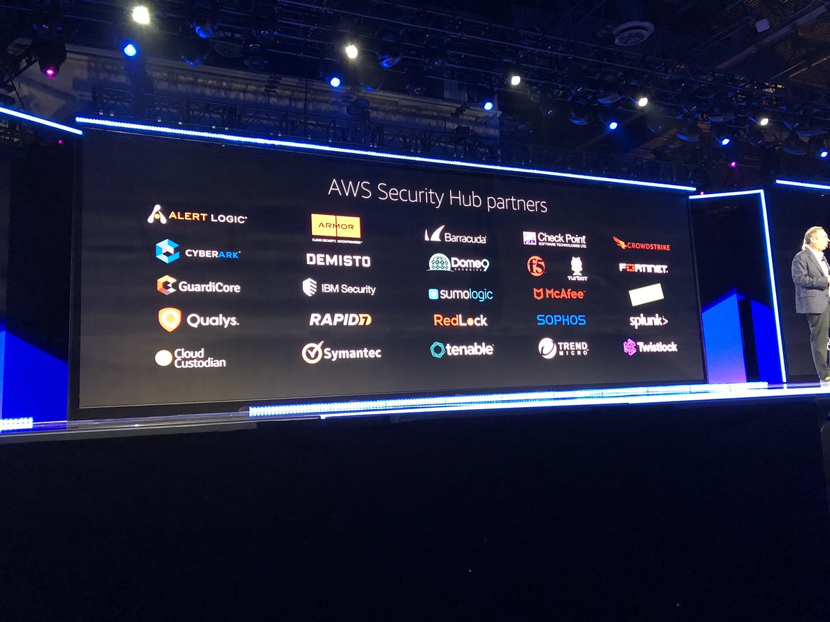 AWSEvents's tweet photo. AWS Security Hub: centrally manage security &amp; compliance across an AWS environment - including partners. #reInvent https://t.co/M2hTyniRQK
