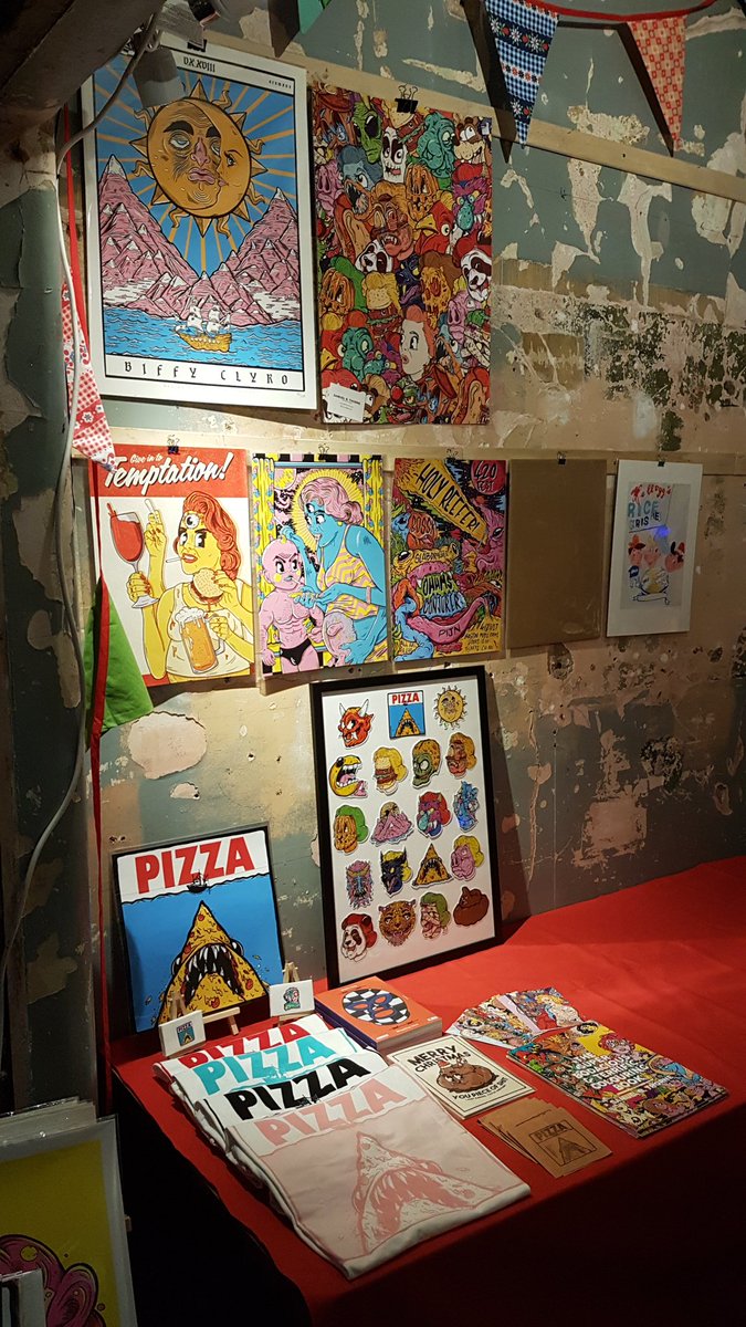 Work in progress on my section of the <a href="/heroswitzerland/">Hero of Switzerland</a> #WinterBizarre stall at <a href="/TheLIFLondon/">Illustrate London!</a>. It's looking swish!