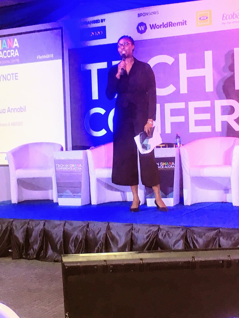 fifty7tech's tweet image. #TechinGh18 #fifty7tech 
@AkosuaAnnobil CEO of @TechInGhana with the closing keynote