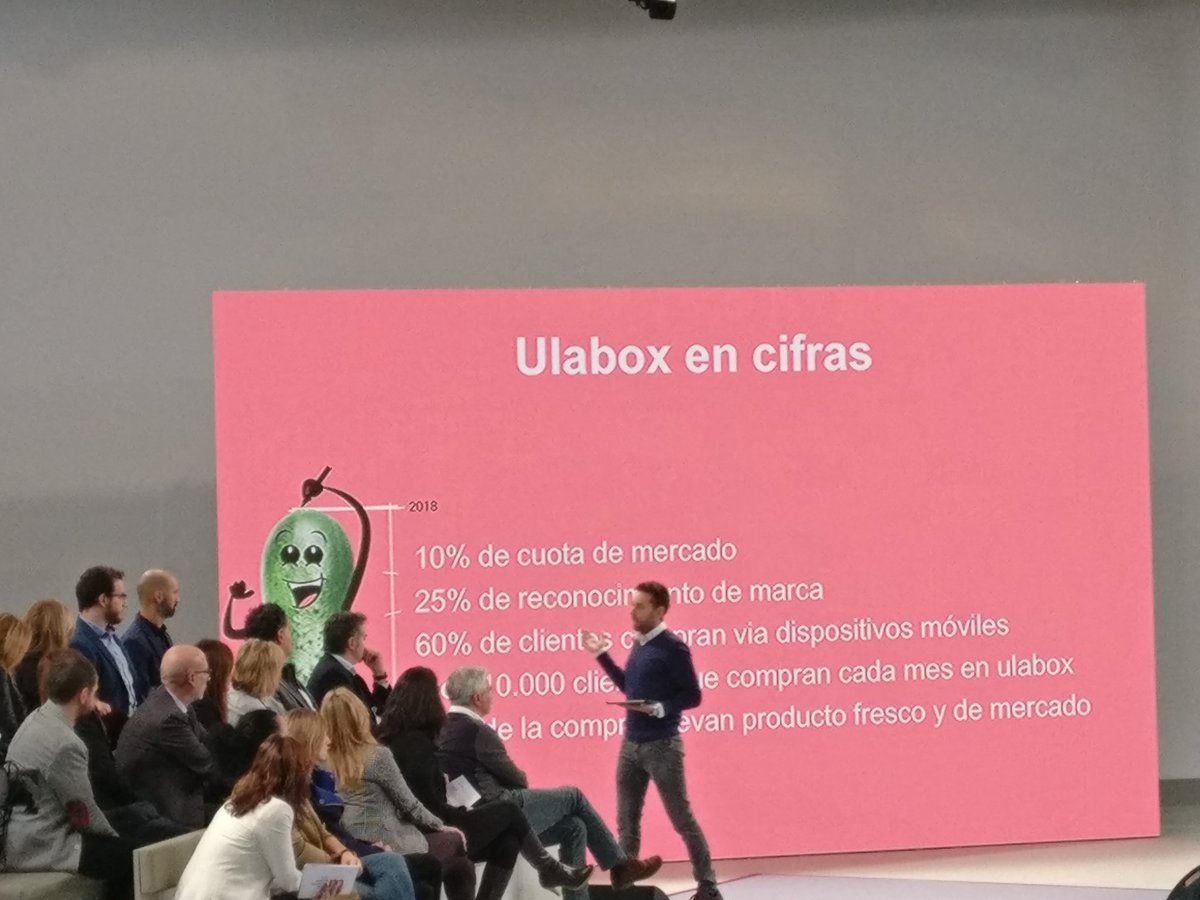 Blasira's tweet photo. #Ulabox. Una plataforma online para comprar comida fresca con más de 17000 productos. #WorldMarketingFestival #Barcelona #WMF18 @ClubMktBcn https://t.co/HHgdmLuuAb