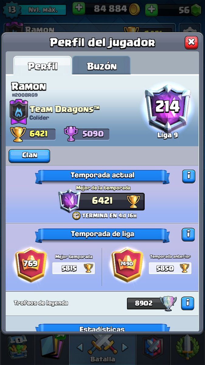 RamonCR5's tweet photo. Después de muchos intentos, de tantos tilt's de 500 , 600 y 700 copas , por fin se ha llegado el día de haber llegado a 6,400 :') https://t.co/LQb3keKvdY