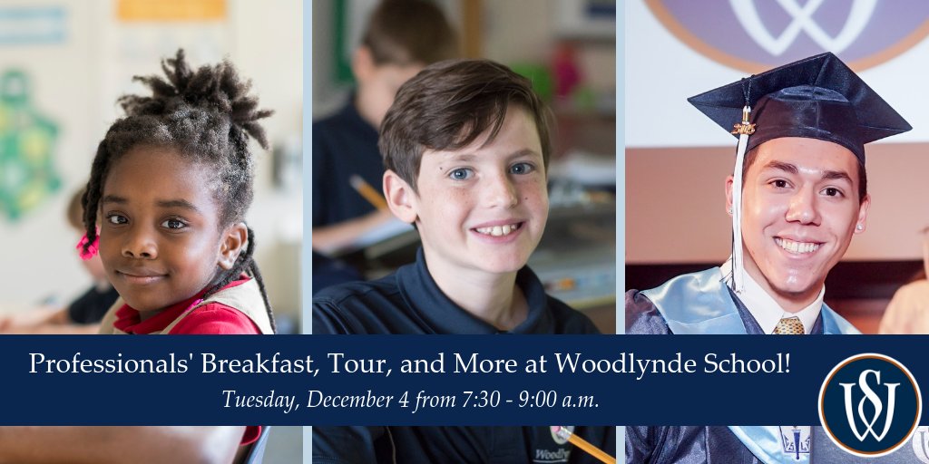 WoodlyndeSchool's tweet photo. Are you an educational, medical, or legal professional who works with children and adolescents? If so, join us on Tuesday 12/4 at 7:30 a.m. for breakfast, a tour, and more! For more info, contact Clancy at healy@woodlynde.org. #dyslexia #professional #ADHD #executivefunction https://t.co/9ugYO86IFk