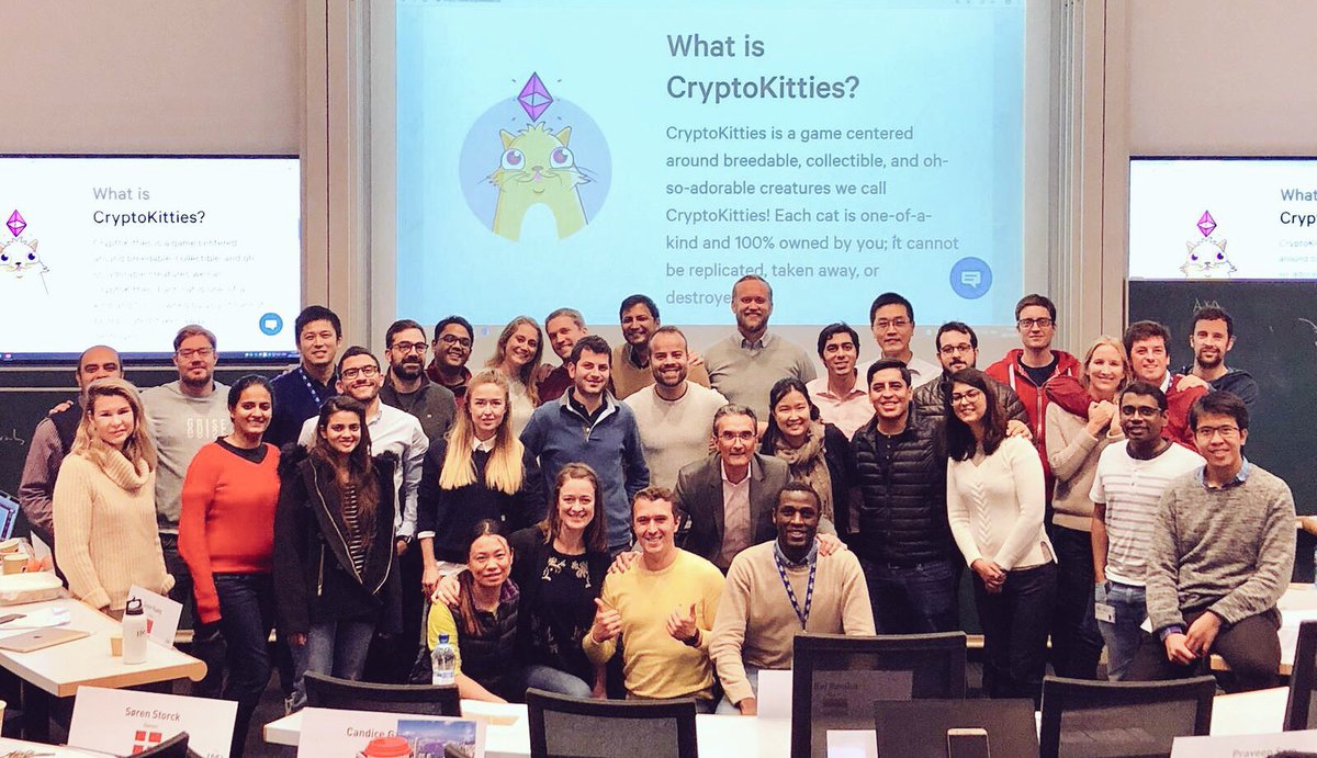 FannyModin's tweet photo. Thank you to my favorite professor @arturobris for a great elective on #blockchain and the future of banks! #IMDImpact18 https://t.co/fsTnOhmn0C