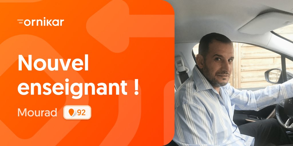 Un nouvel enseignant de la #conduite a rejoint le réseau #Ornikar dans le département des #HautsDeSeine (92) 🚀
Retrouvez Mourad à #AsniereSurSeine et #Gennevillliers 🚗