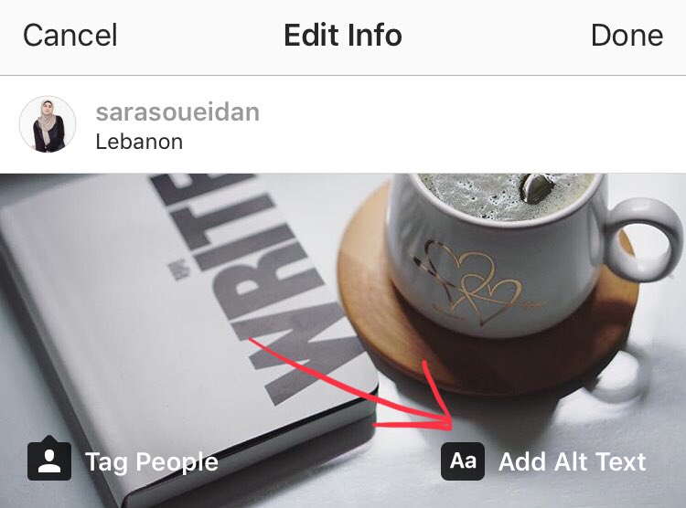 SaraSoueidan's tweet image. #TIL that Instagram has finally added the ability to add alt text for images on the platform. 👏🏻