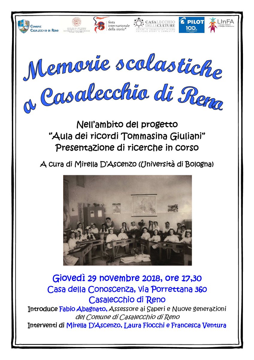 SIPSE6's tweet photo. A #CasalecchioDiReno si parla di memorie scolastiche.

#unibo #sipse https://t.co/PXCWi0WGjR