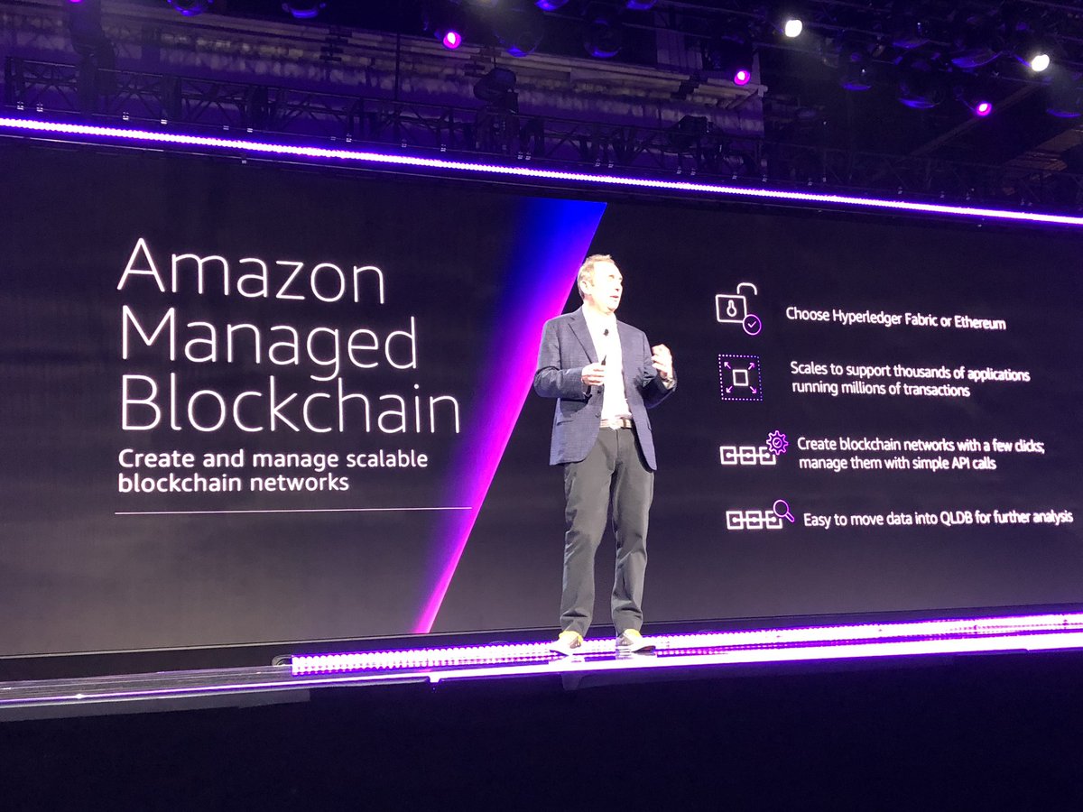 ...and Amazon Managed Blockchain - create and manage scalable blockchain networks. #reInvent
