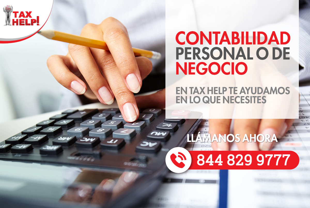 TaxHelpsUs's tweet photo. ¿Afligido por no saber como llevar tu contabilidad personal o la de tu empresa? 
¡No te preocupes! En Tax Help te ayudamos en lo que necesites.
Llámanos ahora: 844-829-9777
#TaxHelp #Contabilidad #ContabilidadPersonal #ContabilidadDeNegocio #Accounting https://t.co/5NBB0ArhVx