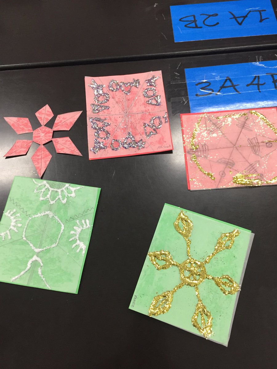 KaraHauber's tweet photo. Snowflake symmetry turned out very pretty with 5/6 grades STEAM club. ⁦@JC123Eagles⁩ https://t.co/cbgAue0RJc
