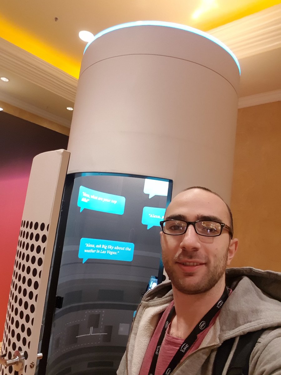 sedanoMast's tweet photo. At the giant Alexa booth #reInvent #ExperienceAlexa #AWSreInvent #AWS https://t.co/OpfQGg4ZwZ