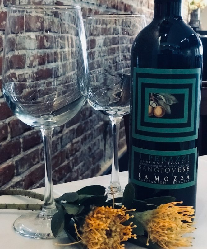 delucapasta's tweet photo. It's #WineWednesday!  One of today's featured bottles is this delicious Sangiovese, which will be half price all night.  Bring a new, unwrapped toy for our Deluca Pasta Toy Drive &amp; enjoy 20% off a pasta or entree with each toy brought in. #Pasta #ToysForTots #HolidayGiving #Wine https://t.co/If08Ebhmw6